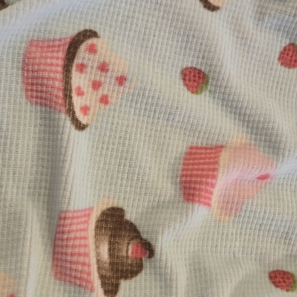 PJ Studio Pink Blue Cupcake Pajama Set Pink Top Drawstring Pants Women size L - Picture 15 of 16